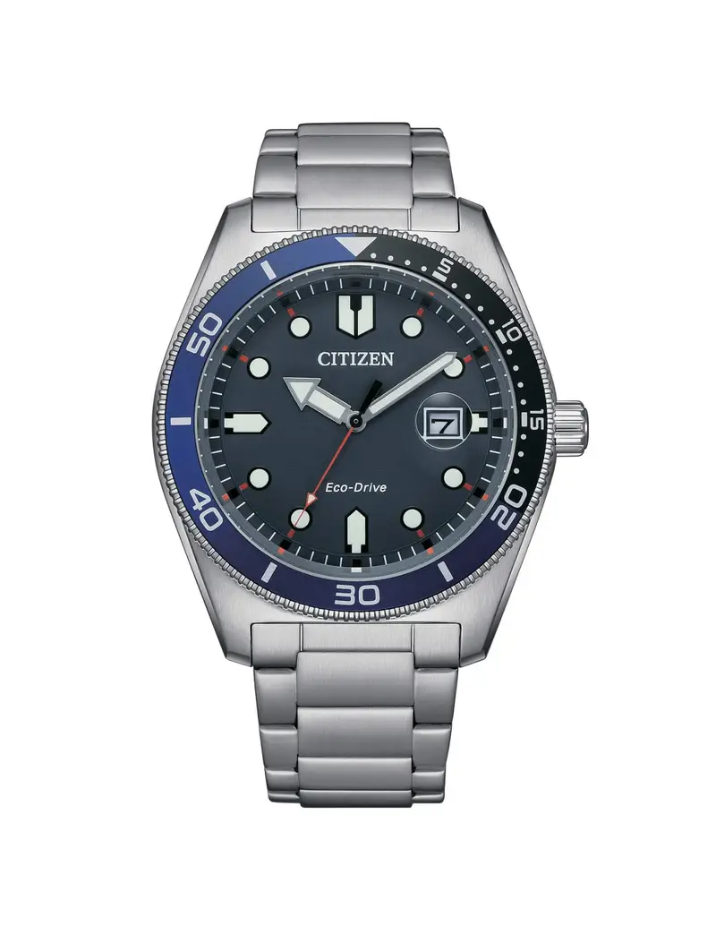 Orologio CITIZEN Marine Eco Drive AW1761-89L Blue cinturino acciaio