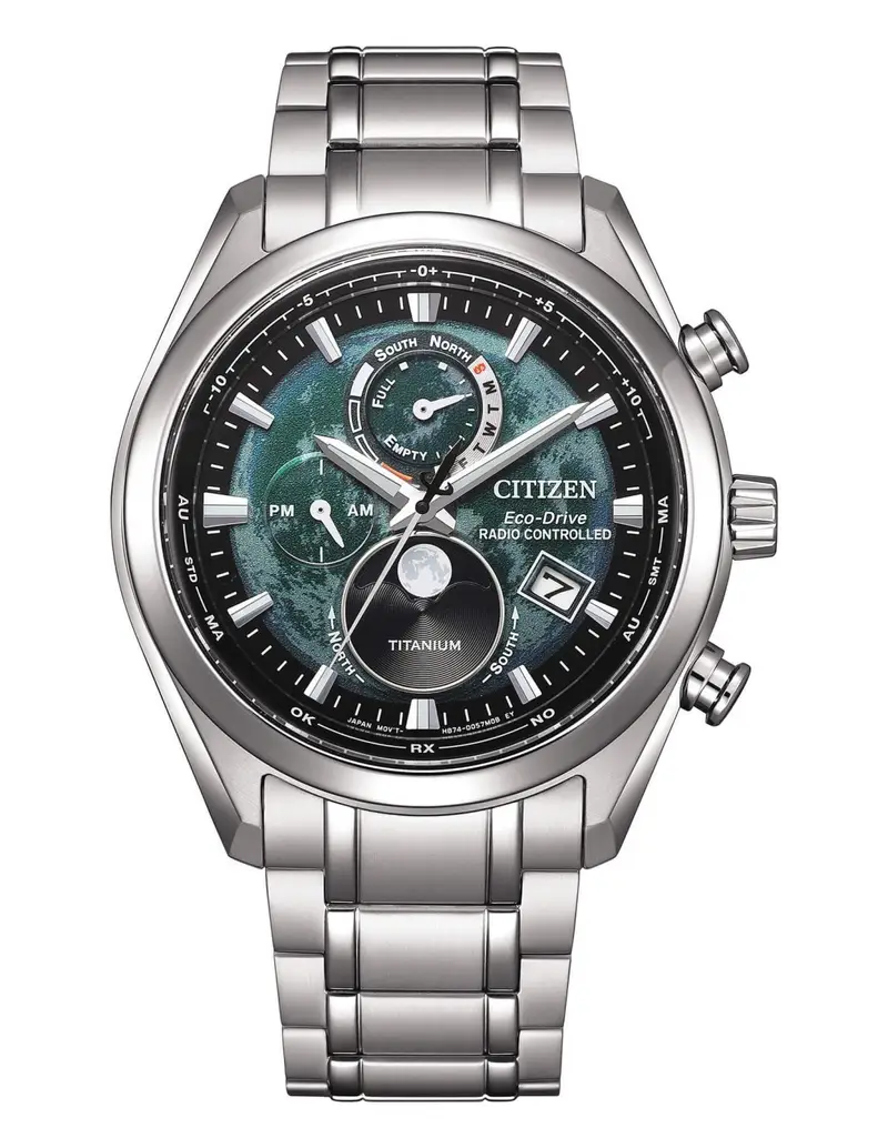 Orologio CITIZEN Supertitanio Collezione Radiocontrollato BY1010-81X Green Moonphase