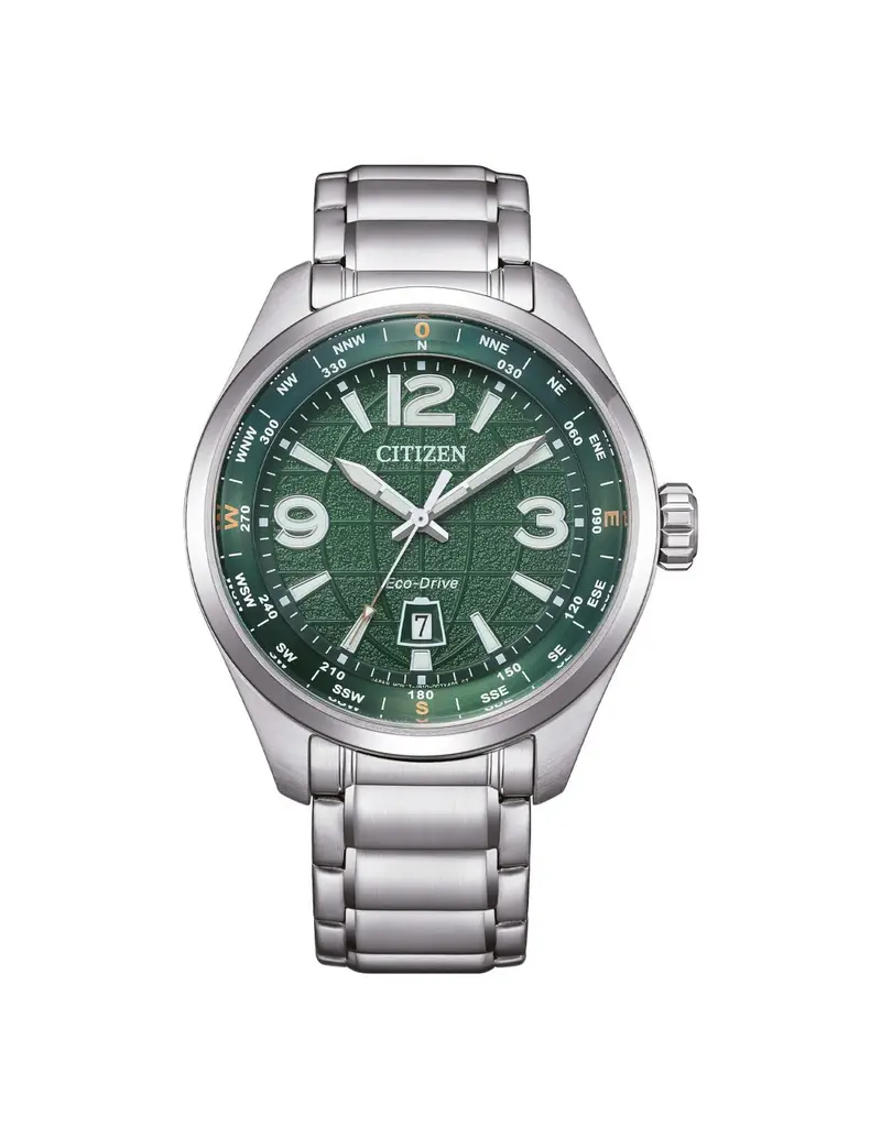 Orologio CITIZEN Urban Traveler AW1830-88X Green con cinturino in acciaio