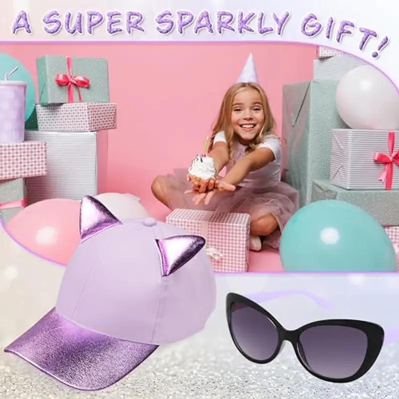 CityComfort Cappellino Baseball Regolabile e Protezione UV Occhiali da Sole Bambina Set miniatura 3