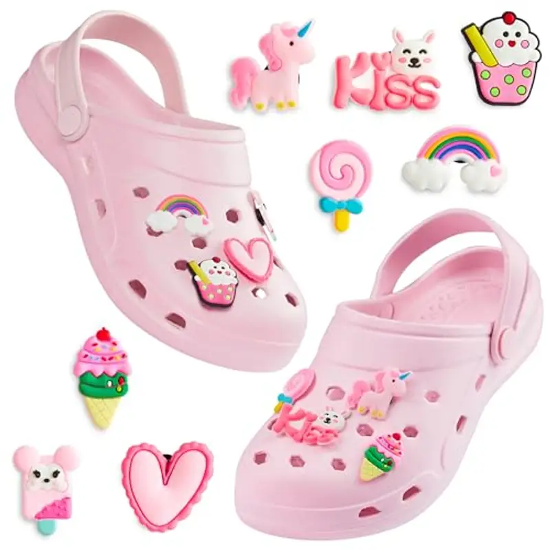 CityComfort Clogs con Rimovibile Charms Bambina, Spiaggia e Ciabatte Piscina (Rosa, 36 EU)