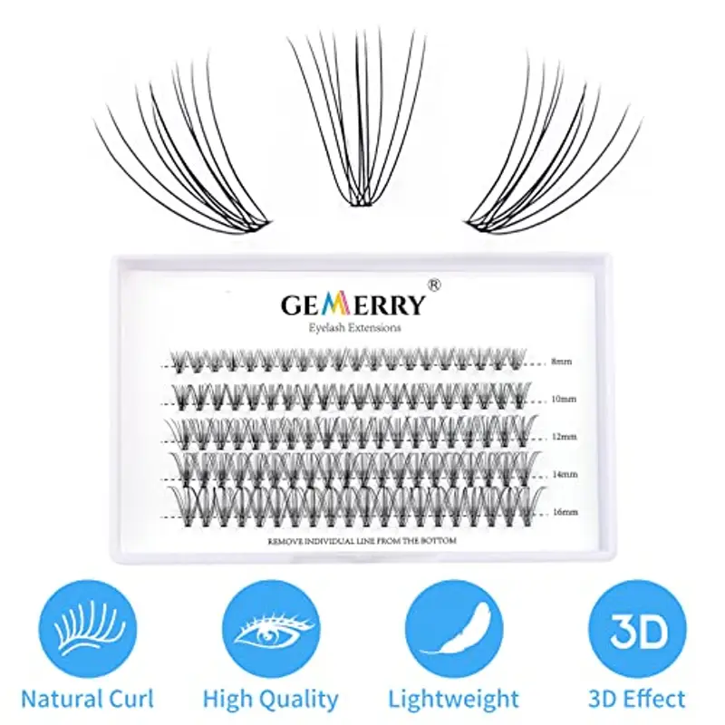 Ciuffetti 10D Cluster Volume Russo 8-14mm mix 0.07 mm Curvatura C Fai Da Te a Casa per Principianti Individuali miniatura 2