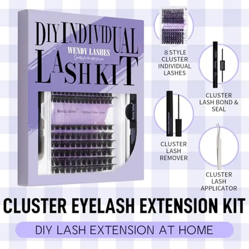 Ciuffetti Ciglia Finte Kit D Curl 0.07mm C3+C9 Cluster Lashes Kit Mix 12-16mm DIY Kit Estensioni Ciglia Individuali miniatura 3