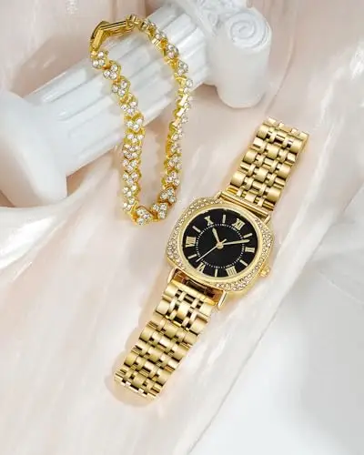 CIVO Orologio Analogico Donna da Polso: Acciaio Inossidabile Impermeabile -Oro Classico Affari Orologi Quarzo Set Regali miniatura 2