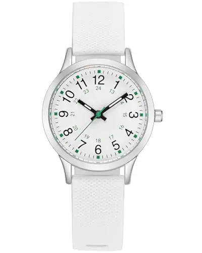 CIVO Orologio-Bambino Bambina-Analogico Impermeabile-Cinturino Silicone Bianco - Orologio Ragazzo Ragazza Elegante