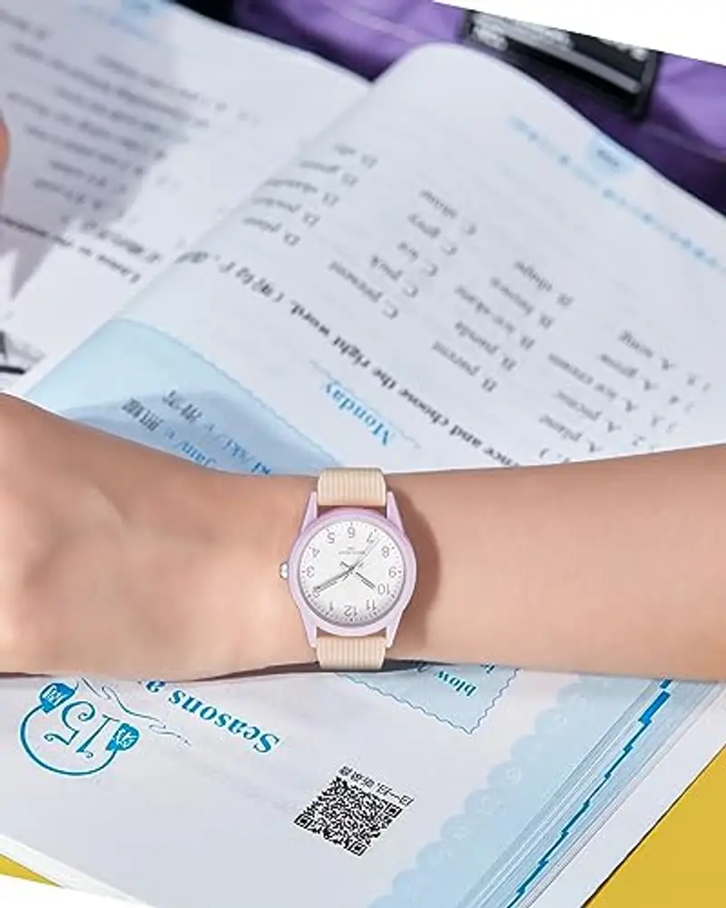 CIVO Orologio Bambino Bambina Rotonda Analogico Orologio Ragazza 50M Impermeabile Luminoso Cinturino Silicone Arancia miniatura 2