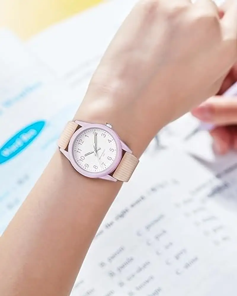 CIVO Orologio Bambino Bambina Rotonda Analogico Orologio Ragazza 50M Impermeabile Luminoso Cinturino Silicone Arancia miniatura 3