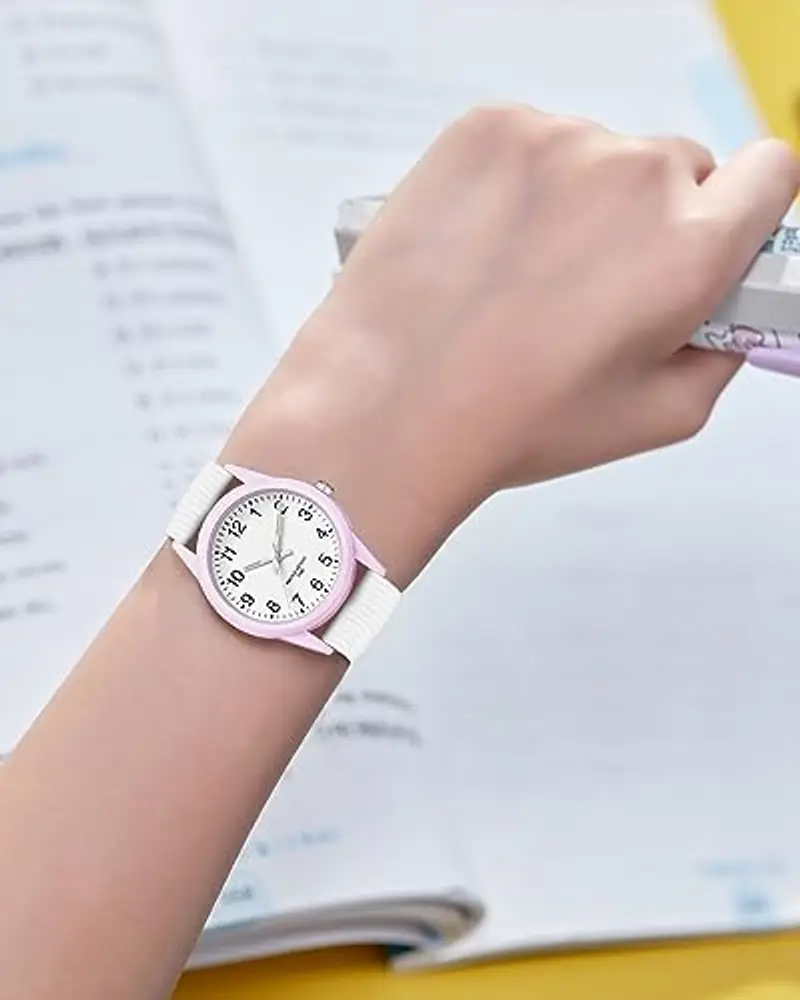 CIVO Orologio Bambino Bambina Rotonda Analogico Orologio Ragazza 50M Impermeabile Luminoso Cinturino Silicone Bianco miniatura 3