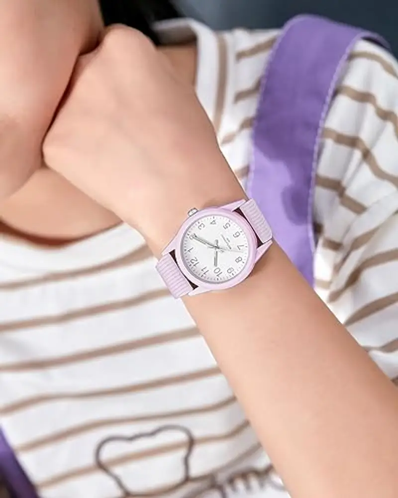 CIVO Orologio Bambino Bambina Rotonda Analogico Orologio Ragazza 50M Impermeabile Luminoso Cinturino Silicone Viola miniatura 2
