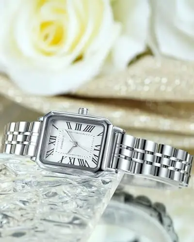 CIVO Orologio Donna Acciaio Argento: Orologi da Polso Analogico Numeri Romani - Piccolo Impermeabile Vintage miniatura 3