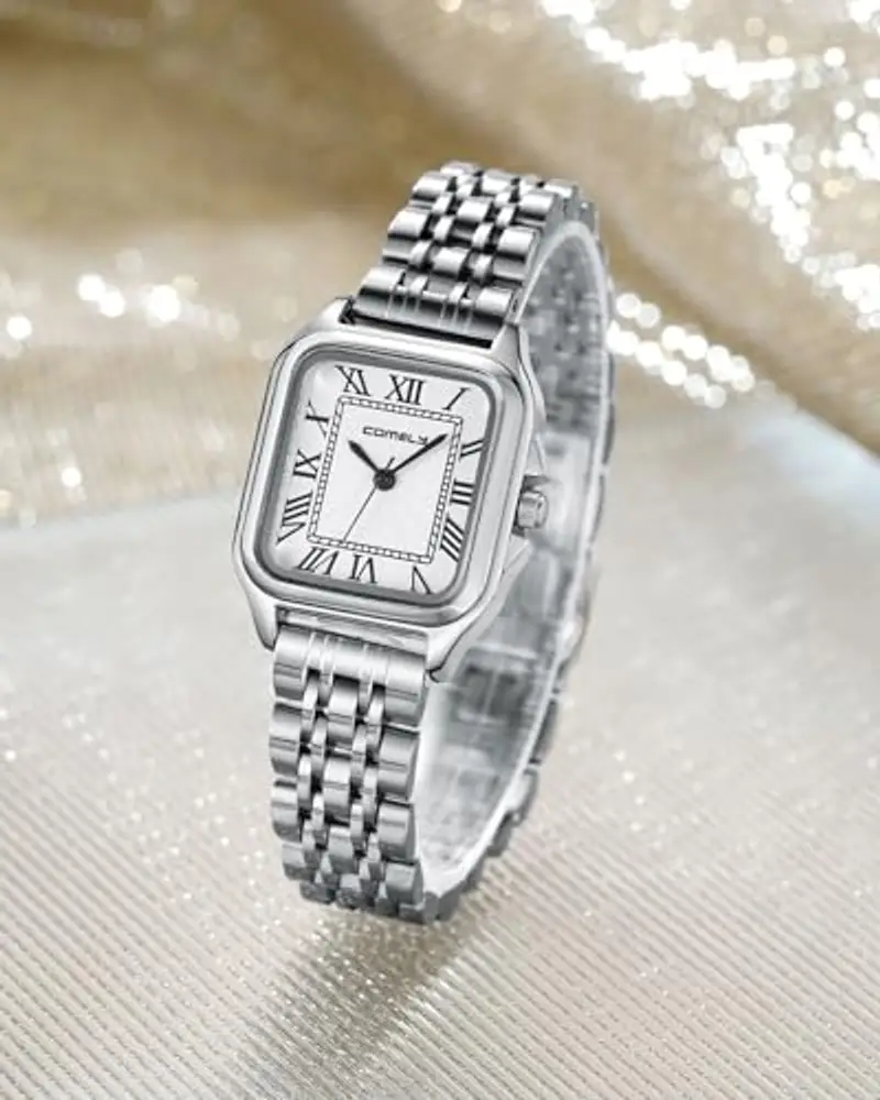 CIVO Orologio Donna Acciaio Argento: Orologi da Polso Numeri Romani Analogico Piccolo - Orologio Quarzo Impermeabile miniatura 2