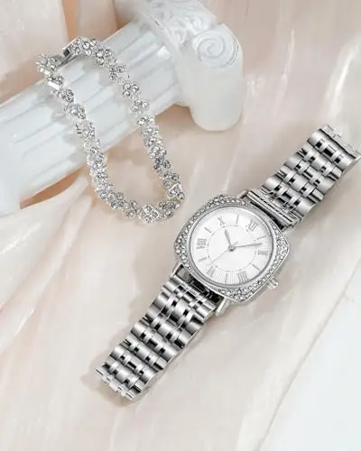 CIVO Orologio Donna Acciaio Inossidabile: Analogico Orologi da Polso Impermeabile - Argento Classico Quarzo Set Regali miniatura 3