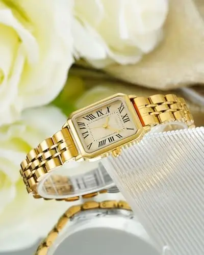CIVO Orologio Donna Acciaio Oro: Orologi da Polso Analogico Numeri Romani - Rettangolare Impermeabile Piccolo Vintage miniatura 2