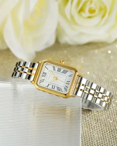 CIVO Orologio Donna Argento Acciaio: Orologi da Polso Analogico Numeri Romani - Piccolo Impermeabile Rettangolare miniatura 3