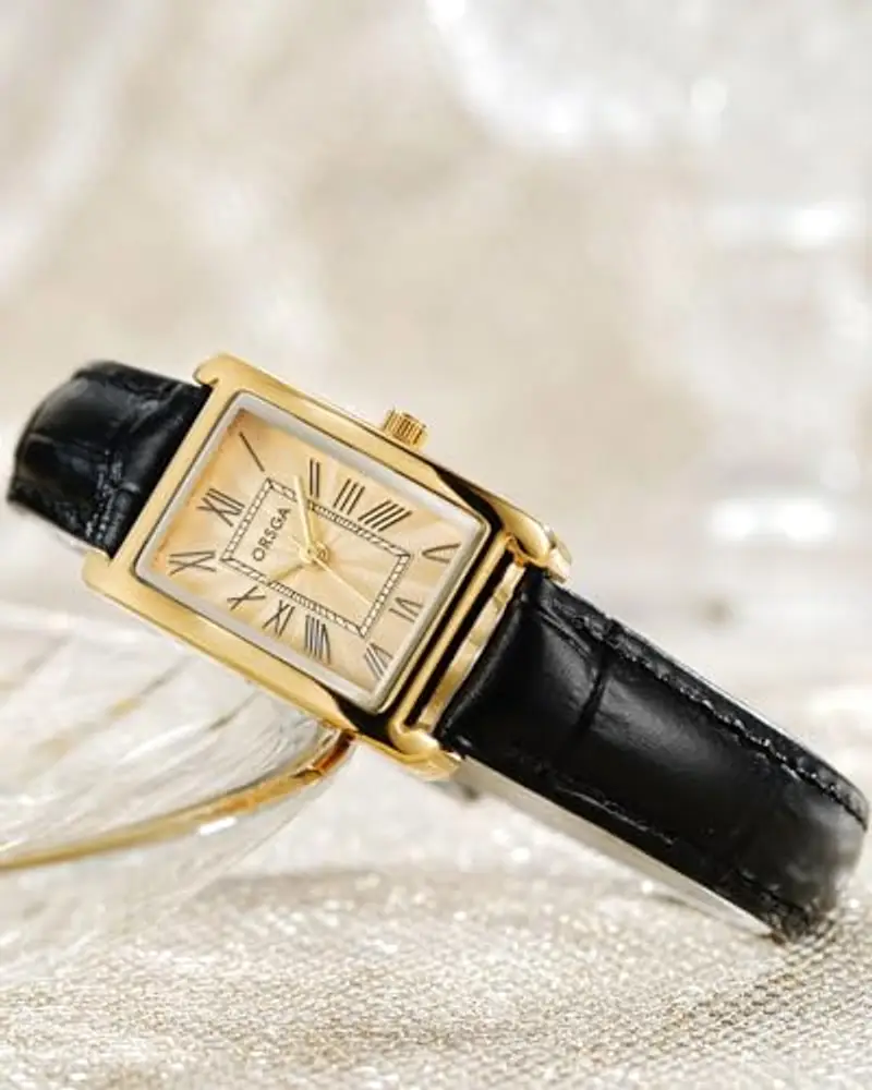 CIVO Orologio Donna da Polso Pelle: Cinturino Nero Rettangolare Orologio Analogico Quarzo - Piccolo Orologi Donna Vintage Numeri Romani miniatura 3