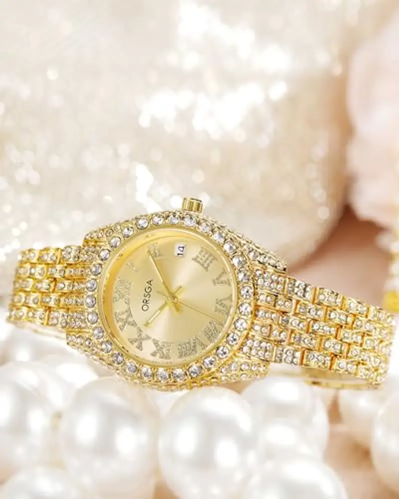 CIVO Orologio Donna Oro Acciaio Inossidabile Analogico Orologi da Polso Impermeabile Classico Affari Orologi Donna Quarzo Calendario Luminosi Set Regali Eleganti per Donna miniatura 3