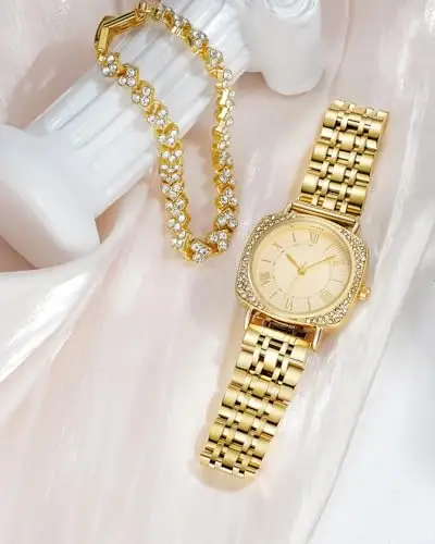 CIVO Orologio Donna Oro da Polso: Acciaio Inossidabile Impermeabile - Analogico Classico Orologi Quarzo Set Regali miniatura 2