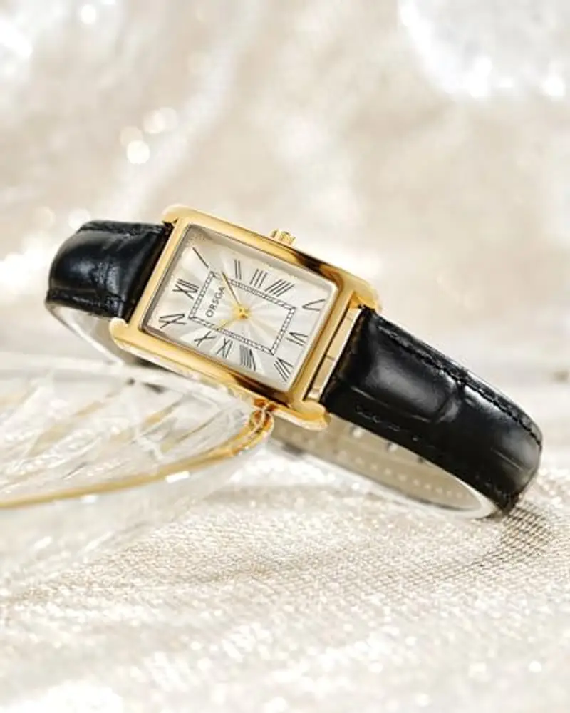 CIVO Orologio Donna Rettangolare Piccolo: Cinturino Pelle Nero Orologio da Polso Analogico Quarzo - Vintage Orologi Donna Numeri Romani miniatura 3