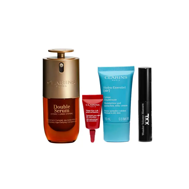 Double Serum COFANETTO Rituale Double Serum & Hydra-Essentiel - Mascara, Trattamento antietà pelli mature, Crema antirughe, Crema idratante vi miniatura 2