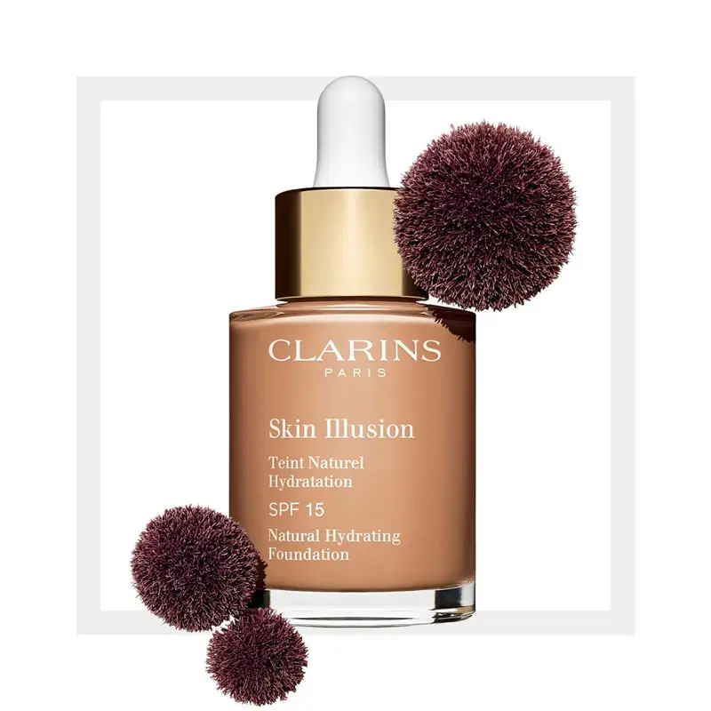 Clarins Skin Illusion - Fondotinta Effetto Pelle Nuda, Luminosità 30ML / 112 amber