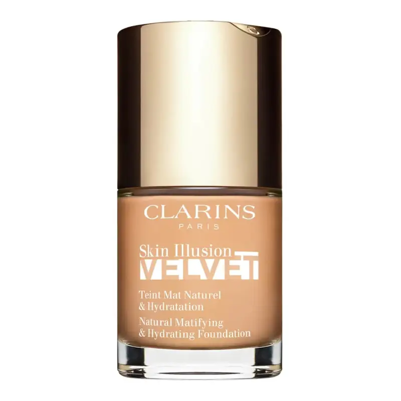 Clarins Skin Illusion Velvet - Fondotinta Effetto Naturale, Finish Mat 30ML / 107c - beige