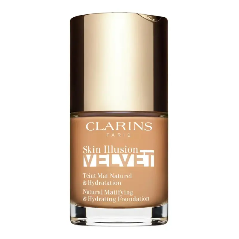 Clarins Skin Illusion Velvet - Fondotinta Effetto Naturale, Finish Mat 30ML / 112c - amber