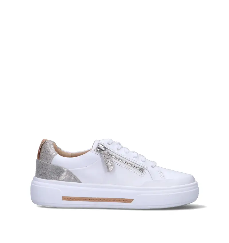 HOLLYHOCK ZIP Sneaker donna bianca in pelle Vario