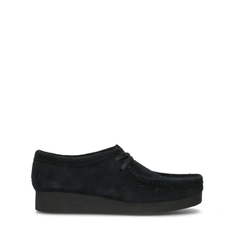 CLARKS ECO WALLABEE EVO Mocassino donna nero in suede Vario