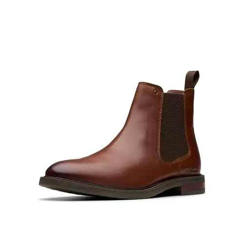 Clarks Jaxen Easy Chelsea Stivali Uomo, Pelle marroncino chiaro, 39.5 EU