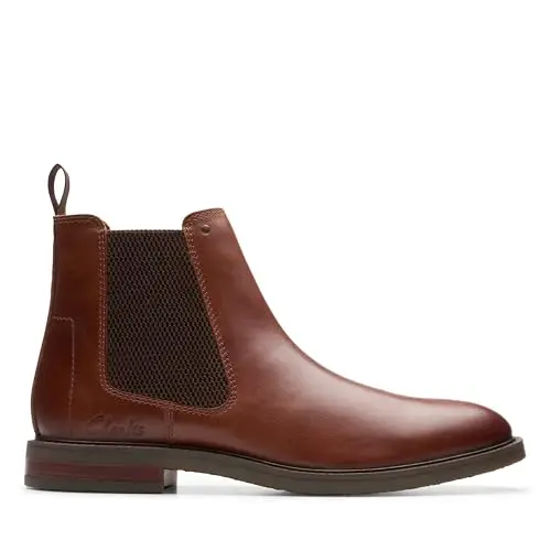 Clarks Jaxen Easy Chelsea Stivali Uomo, Pelle marroncino chiaro, 39.5 EU miniatura 2