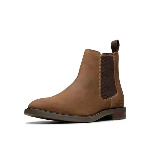 Clarks Jaxen Easy Chelsea Stivali Uomo, Pelle scamosciata Cola, 47 EU