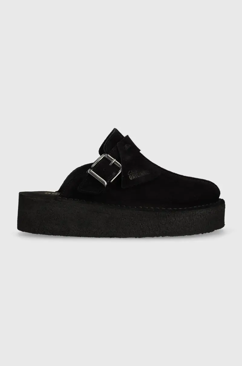 ciabatte slide in camoscio Trek Wedge Mule donna colore nero 26175869