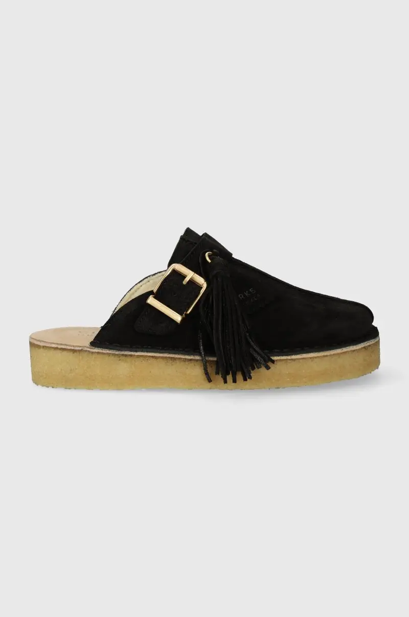 ClarksOriginals ciabatte slide in camoscio Trek Mule donna 26168577 Nero