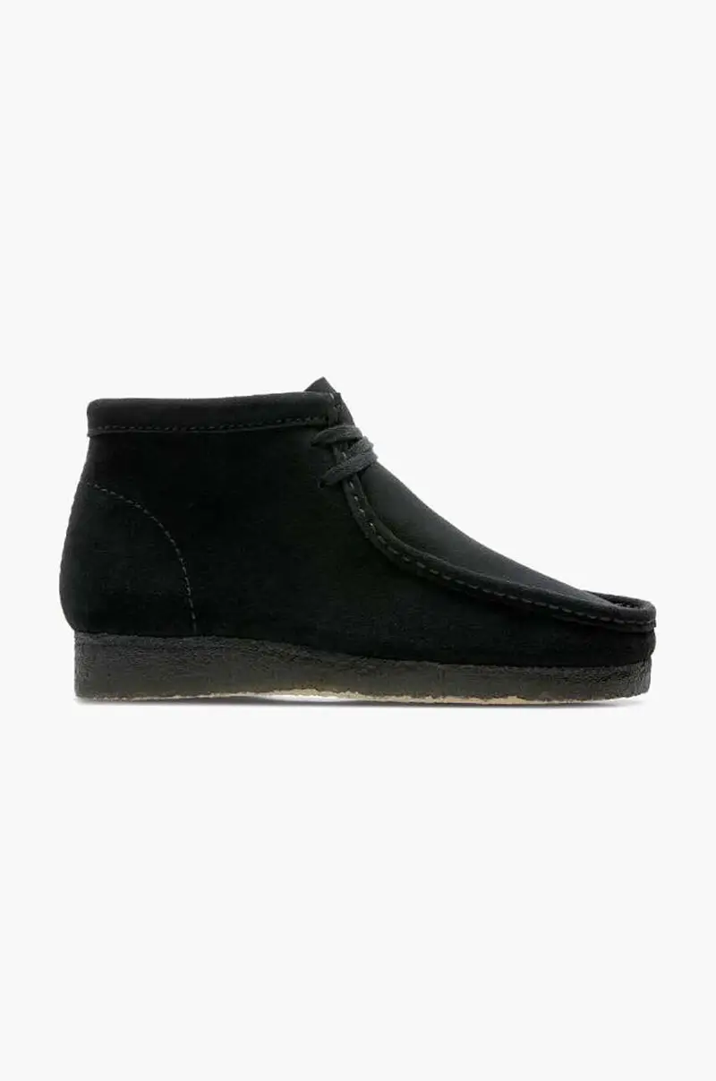 ClarksOriginals scarpe in camoscio Wallabee Boot uomo 26155517 Nero
