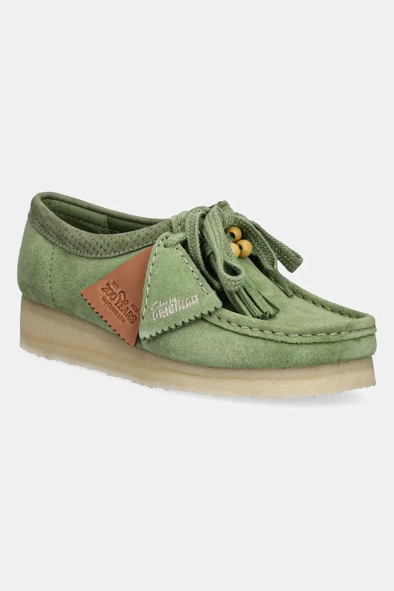 scarpe in camoscio Wallabee donna colore verde 26180167