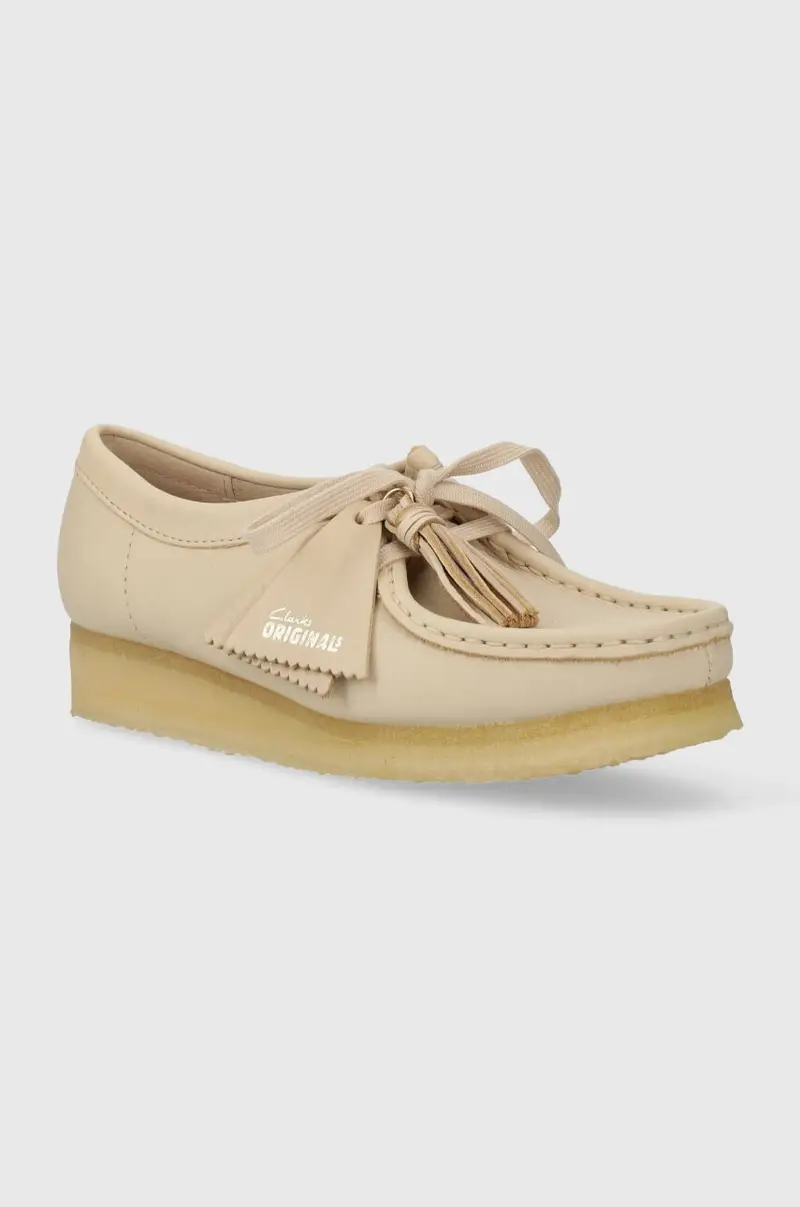 scarpe in pelle Wallabee donna colore beige 26175773