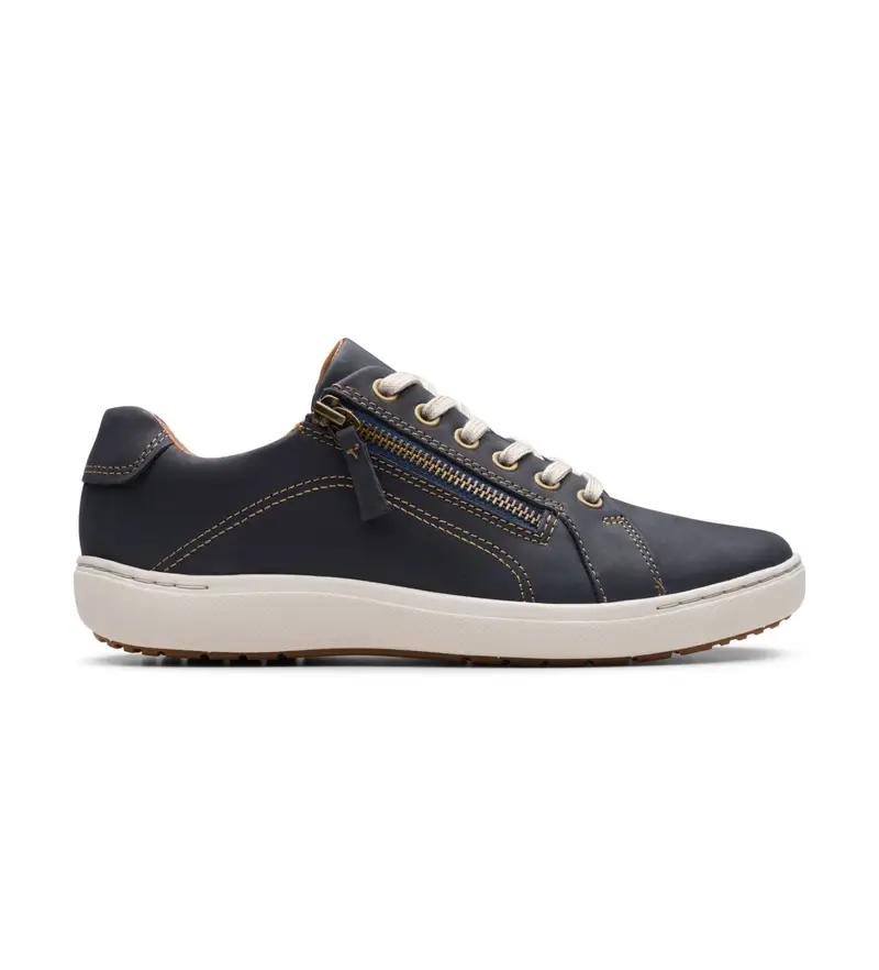 per donna 26163570 Sneakers in pelle blu navy Nalle Lace (37 5), Basso, Stringhe, Cerniera, Casual