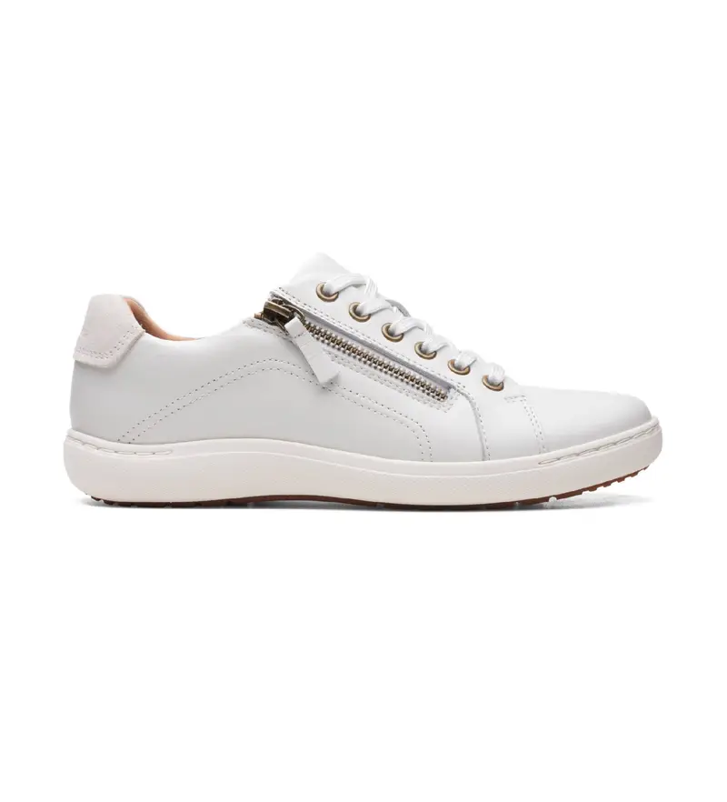 per donna. 26165001 Sneakers in pelle bianca Nalle Lace (36), Bianco, Basso, Stringhe, Cerniera, Casual