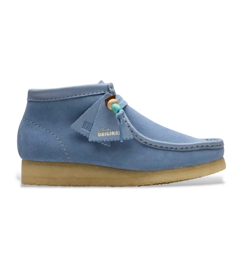 per donna 26180162 Stivali in pelle blu Wallabee (37), 1 a 3 cm, Camoscio, Stringhe, Casual