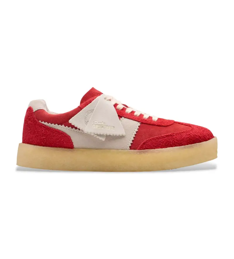 per donna 26180666 Sneakers Tor 80 in pelle rossa (36), Rosso, Basso, Camoscio, Stringhe, Casual Bianco