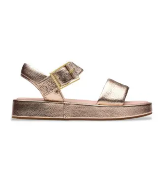 per donna 26181223 Sandali Alda Strap in pelle color rame (37), 1 a 3 cm, Fibbia, Casual, Bronzo