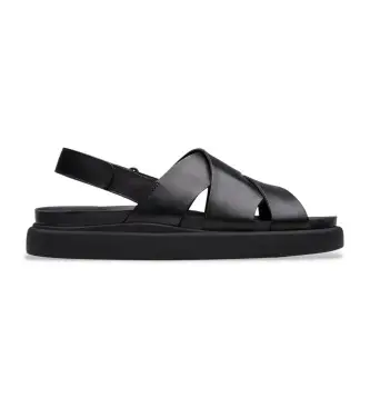 per donna 26181255 Sandali Aristella Sun in pelle nera (37), Nero, 1 a 3 cm, Velcro, Casual