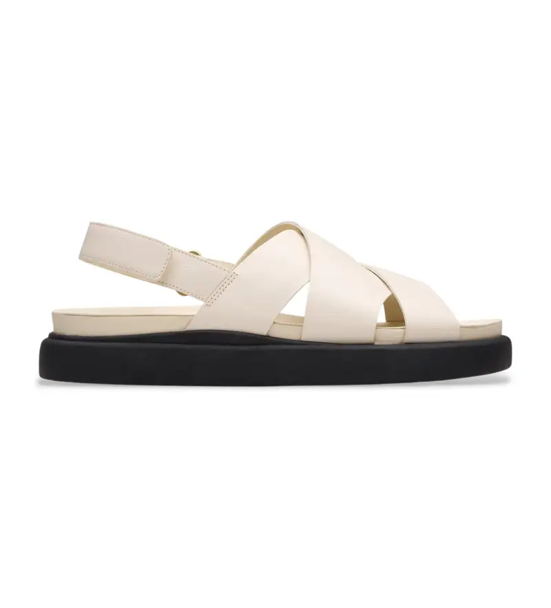per donna 26181257 Sandali Aristella Sun in pelle bianco crema (38), 1 a 3 cm, Velcro, Casual