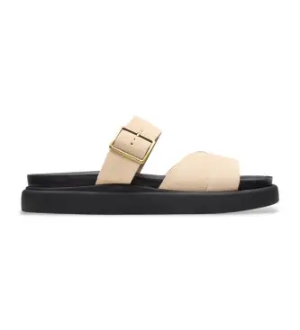 per donna 26181285 Sandali in pelle Aristella Mule in bianco sporco (37), 1 a 3 cm, Fibbia, Casual