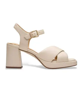per donna 26181304 Sandali Ritzy75 Rae in pelle beige (37), 5 a 8cm, Fibbia, Casual