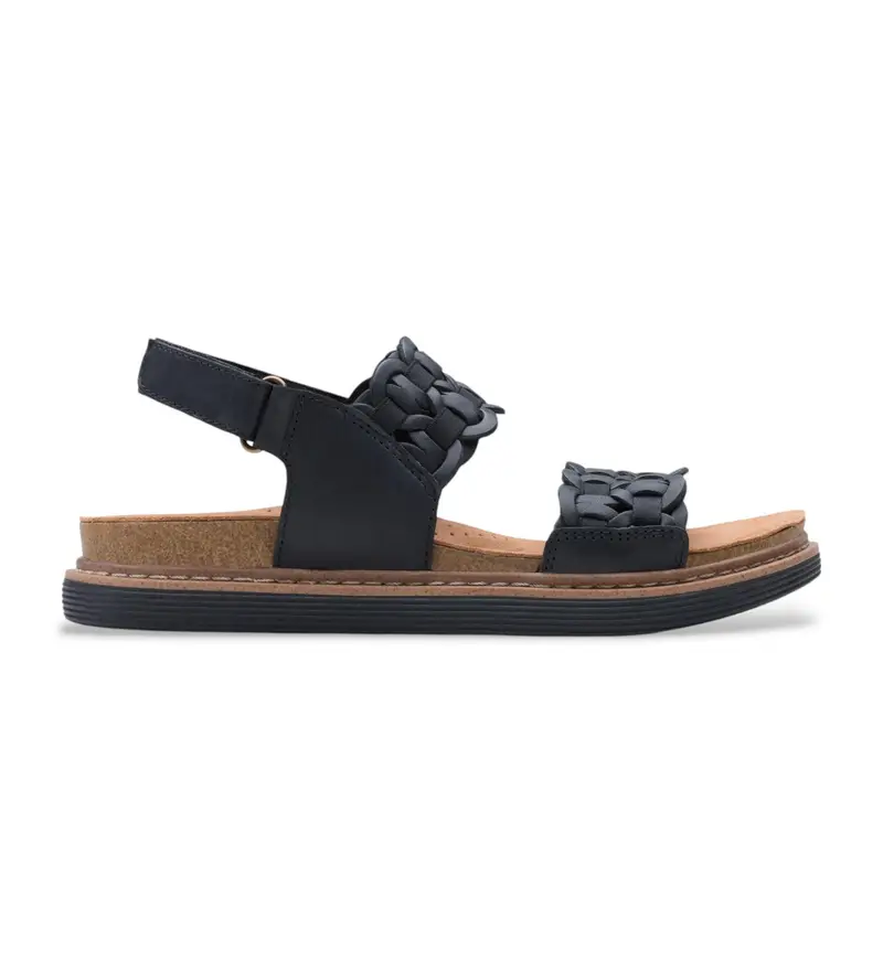 per donna 26181408 Sandali in pelle nera Arwell Glide (37), Nero, 3 a 5cm, Velcro, Casual