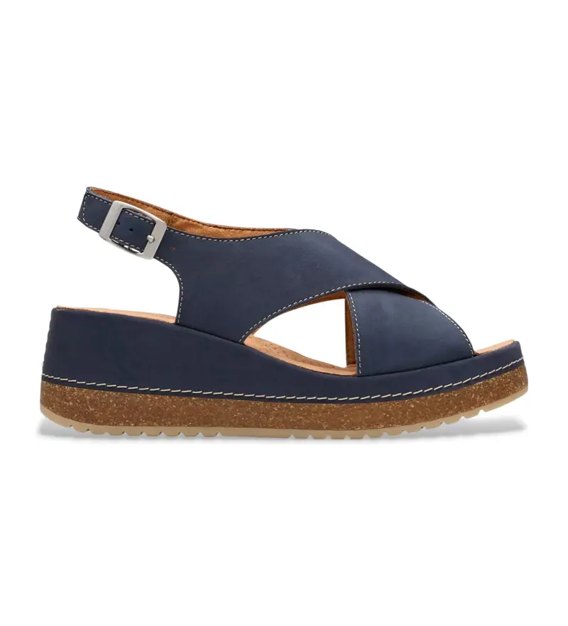 per donna 26181440 Sandali Kassanda Step in pelle blu navy (36), 3 a 5cm, Fibbia, Casual