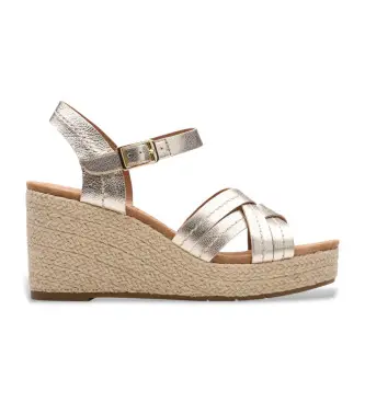 per donna 26181463 Sandali Sabina Strap in pelle dorata (37), Oro, 8 a 10cm, Fibbia, Casual