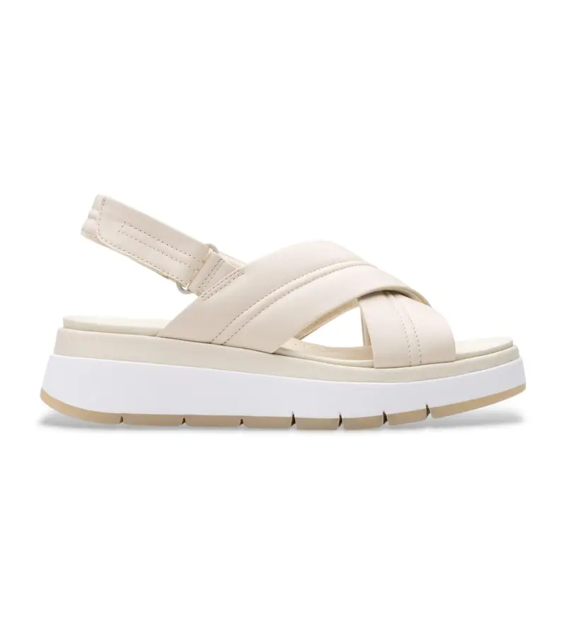 per donna 26181470 Sandali in pelle bianco crema Tuscan Cross (38), 3 a 5cm, Velcro, Casual