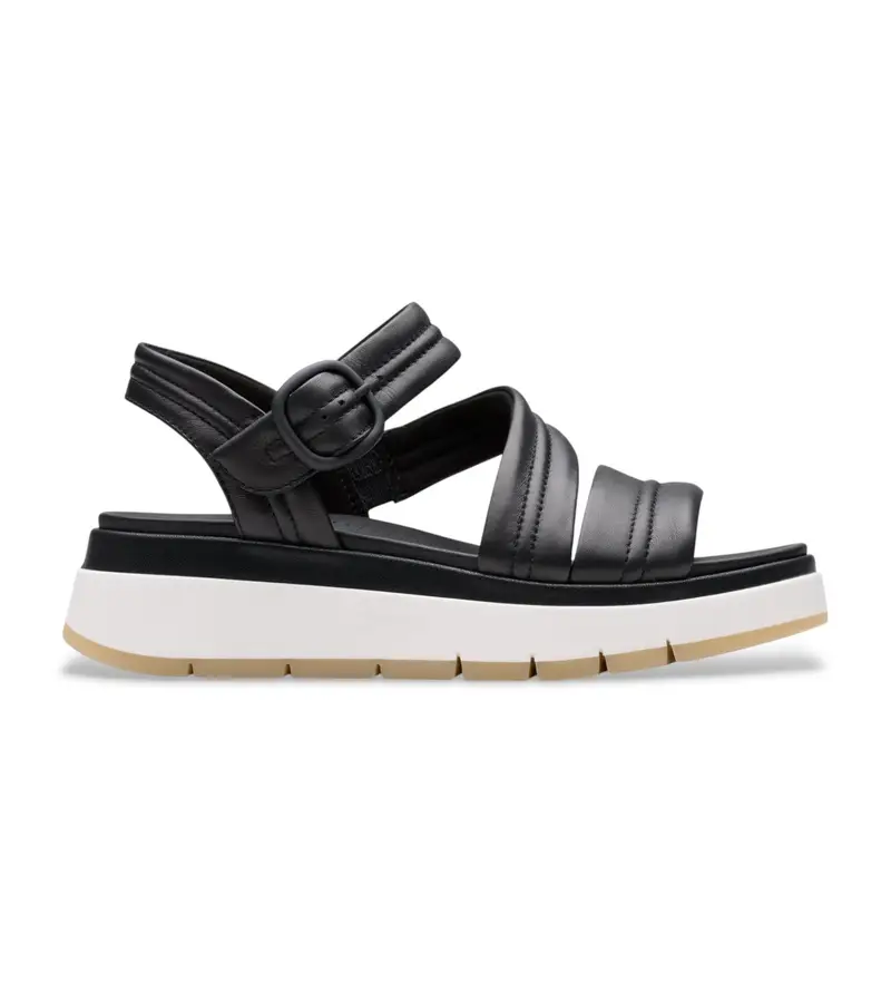 per donna 26181473 Sandali in pelle nera Tuscan Strap (36), Nero, 3 a 5cm, Fibbia, Casual